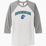 Devonshire Knights <span class="pdp-name-mascot">Devonshire Knights</span> Next Level Unisex Tri-Blend 3/4-Sleeve Raglan T-Shirt Front Thumbnail