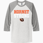 Giltner Hornets <span class="pdp-name-mascot">Giltner Hornets</span> Next Level Unisex Tri-Blend 3/4-Sleeve Raglan T-Shirt Front Thumbnail