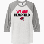 HEMPFIELD HIGH SCHOOL BLACK KNIGHTS <span class="pdp-name-mascot">HEMPFIELD BLACK KNIGHTS</span> Next Level Unisex Tri-Blend 3/4-Sleeve Raglan T-Shirt Front Thumbnail