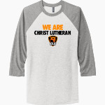 CHRIST LUTHERAN Cougars <span class="pdp-name-mascot">CHRIST LUTHERAN DAY SCHOOL Cougars</span> Next Level Unisex Tri-Blend 3/4-Sleeve Raglan T-Shirt Front Thumbnail