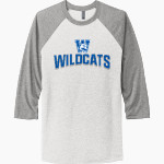 Waukena Wildcats <span class="pdp-name-mascot">Waukena Joint Union Elementary Wildcats</span> Next Level Unisex Tri-Blend 3/4-Sleeve Raglan T-Shirt Front Thumbnail