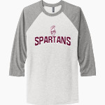 BOARDMAN HIGH SCHOOL SPARTANS <span class="pdp-name-mascot">BOARDMAN SPARTANS</span> Next Level Unisex Tri-Blend 3/4-Sleeve Raglan T-Shirt Front Thumbnail