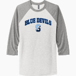 Springbrook Blue Devils Next Level Unisex Tri-Blend 3/4-Sleeve Raglan T-Shirt Front Thumbnail