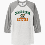 CAMPO VERDE HIGH SCHOOL COYOTES <span class="pdp-name-mascot">CAMPO VERDE COYOTES</span> Next Level Unisex Tri-Blend 3/4-Sleeve Raglan T-Shirt Front Thumbnail