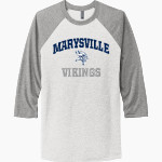 MARYSVILLE HIGH SCHOOL VIKINGS <span class="pdp-name-mascot">MARYSVILLE VIKINGS</span> Next Level Unisex Tri-Blend 3/4-Sleeve Raglan T-Shirt Front Thumbnail