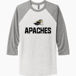 POTTSVILLE HIGH SCHOOL APACHES <span class="pdp-name-mascot">POTTSVILLE APACHES</span> Next Level Unisex Tri-Blend 3/4-Sleeve Raglan T-Shirt Front Thumbnail