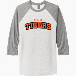 ECU Tigers <span class="pdp-name-mascot">East Central Tigers</span> Next Level Unisex Tri-Blend 3/4-Sleeve Raglan T-Shirt Front Thumbnail
