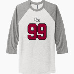 PLAINFIELD NORTH HIGH SCHOOL TIGERS Next Level Unisex Tri-Blend 3/4-Sleeve Raglan T-Shirt Front Thumbnail
