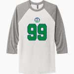 JOHN F KENNEDY HIGH SCHOOL COMMANDERS <span class="pdp-name-mascot">JOHN F KENNEDY COMMANDERS</span> Next Level Unisex Tri-Blend 3/4-Sleeve Raglan T-Shirt Front Thumbnail