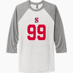 SUNDOWN HIGH SCHOOL ROUGHNECKS <span class="pdp-name-mascot">SUNDOWN ROUGHNECKS</span> Next Level Unisex Tri-Blend 3/4-Sleeve Raglan T-Shirt Front Thumbnail