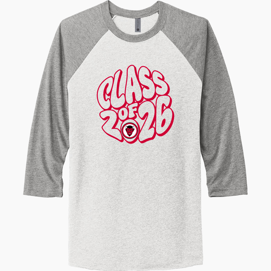 Chaffee Red Devils <span class="pdp-name-mascot">Chaffee Schools Red Devils</span> Next Level Unisex Tri-Blend 3/4-Sleeve Raglan T-Shirt