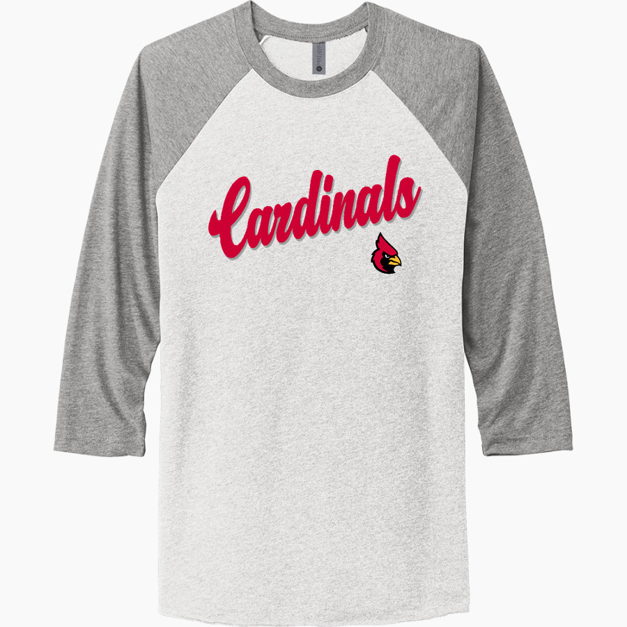 Seminary Cardinals <span class="pdp-name-mascot">Seminary Cardinals</span> Next Level Unisex Tri-Blend 3/4-Sleeve Raglan T-Shirt