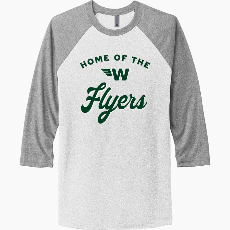 WAYNFLETE SCHOOL FLYERS <span class="pdp-name-mascot">WAYNFLETE FLYERS</span> Next Level Unisex Tri-Blend 3/4-Sleeve Raglan T-Shirt
