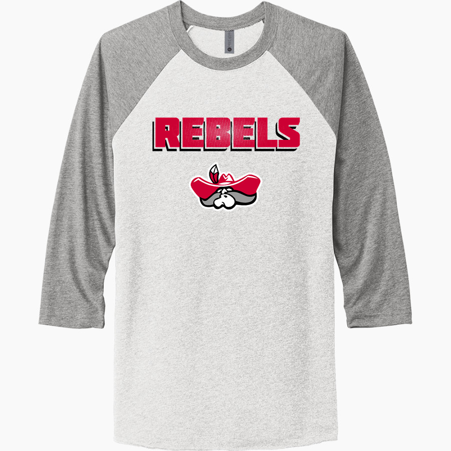 South Newton Rebels <span class="pdp-name-mascot">South Newton Rebels</span> Next Level Unisex Tri-Blend 3/4-Sleeve Raglan T-Shirt