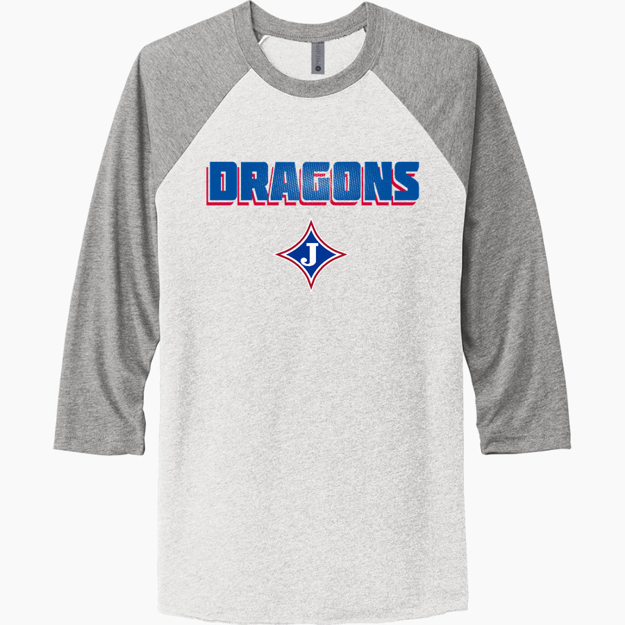 Jefferson Dragons <span class="pdp-name-mascot">Jefferson Dragons</span> Next Level Unisex Tri-Blend 3/4-Sleeve Raglan T-Shirt