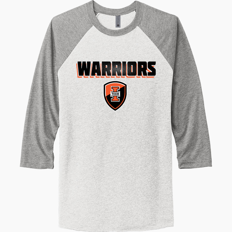 Official Store of the Warriors Next Level Unisex Tri-Blend 3/4-Sleeve Raglan T-Shirt