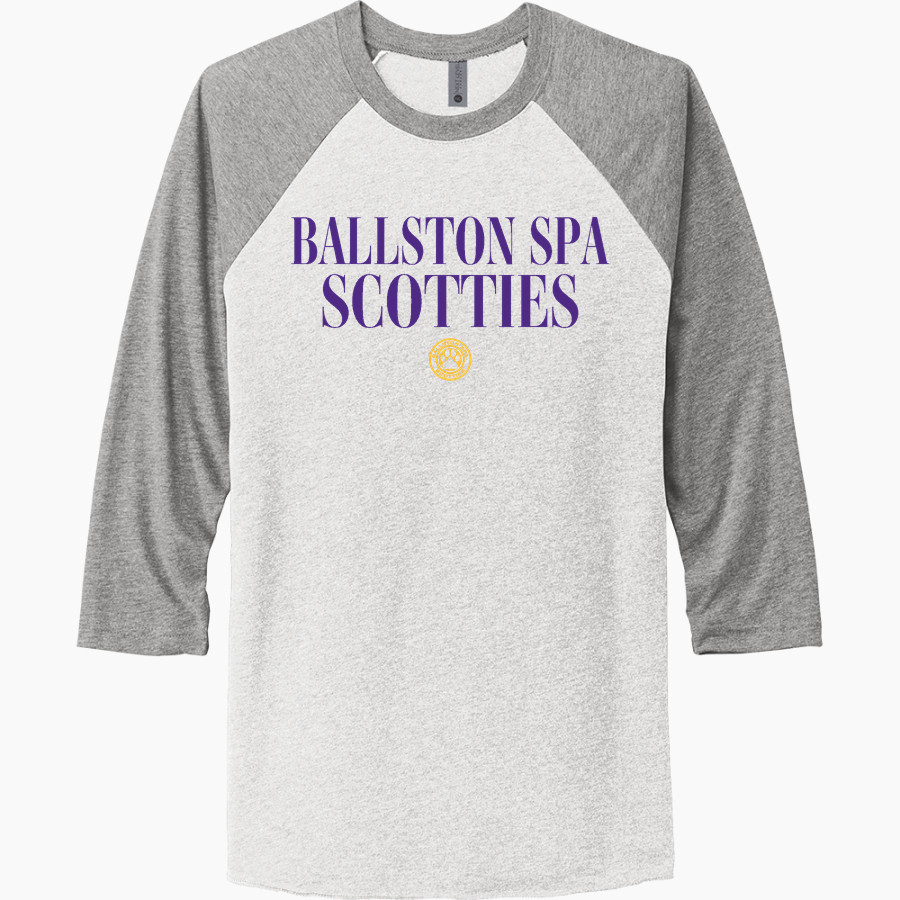Ballston Spa Scotties The Official Online Store Next Level Unisex Tri-Blend 3/4-Sleeve Raglan T-Shirt