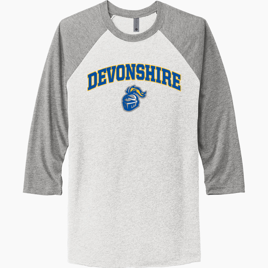 Devonshire Knights <span class="pdp-name-mascot">Devonshire Knights</span> Next Level Unisex Tri-Blend 3/4-Sleeve Raglan T-Shirt