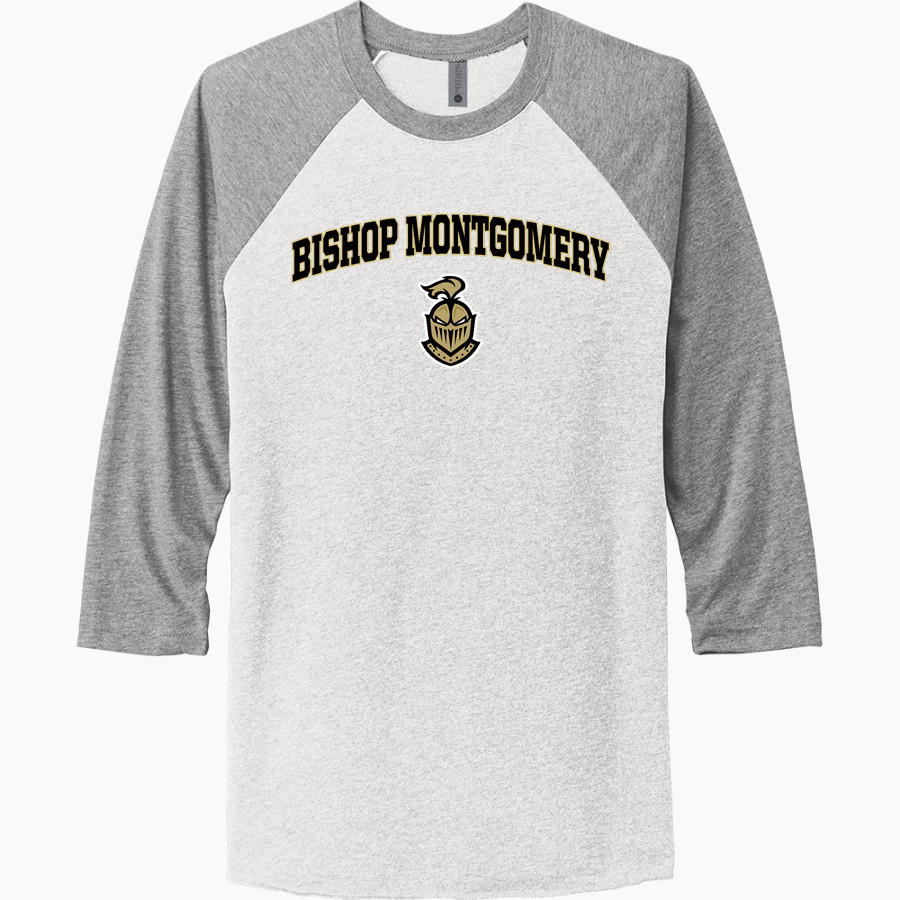 Bishop Montgomery Knights <span class="pdp-name-mascot">Bishop Montgomery Knights</span> Next Level Unisex Tri-Blend 3/4-Sleeve Raglan T-Shirt