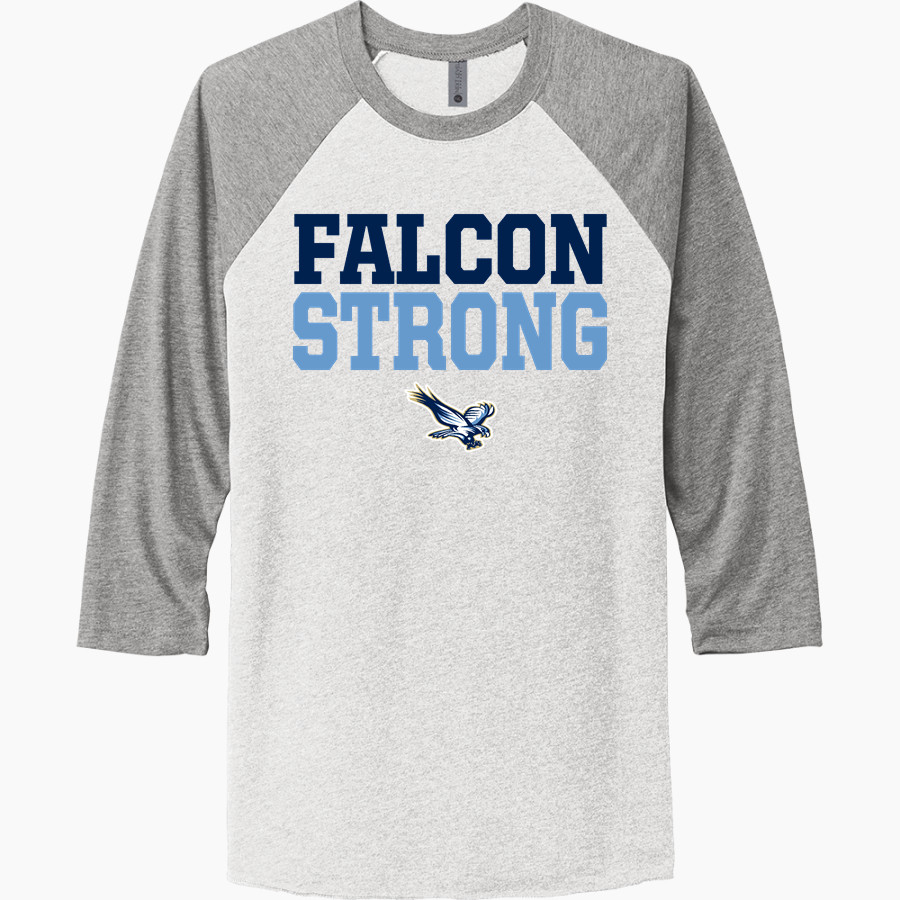 LIBERTY HIGH SCHOOL FALCONS <span class="pdp-name-mascot">LIBERTY FALCONS</span> Next Level Unisex Tri-Blend 3/4-Sleeve Raglan T-Shirt