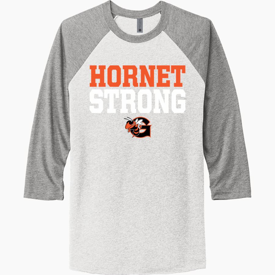 Giltner Hornets <span class="pdp-name-mascot">Giltner Hornets</span> Next Level Unisex Tri-Blend 3/4-Sleeve Raglan T-Shirt