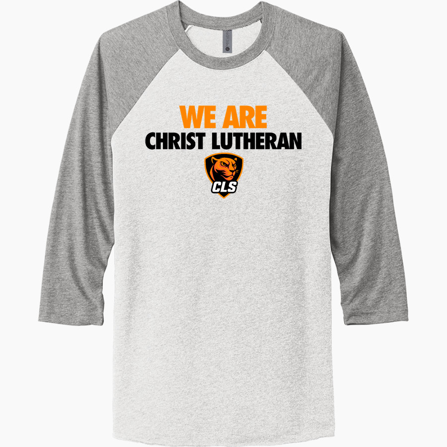 CHRIST LUTHERAN Cougars <span class="pdp-name-mascot">CHRIST LUTHERAN DAY SCHOOL Cougars</span> Next Level Unisex Tri-Blend 3/4-Sleeve Raglan T-Shirt
