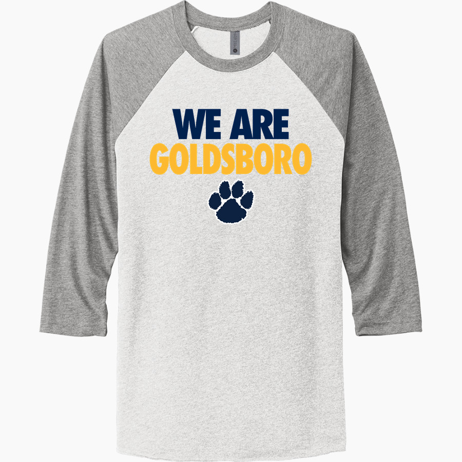 Goldsboro Cougars <span class="pdp-name-mascot">Goldsboro Cougars</span> Next Level Unisex Tri-Blend 3/4-Sleeve Raglan T-Shirt
