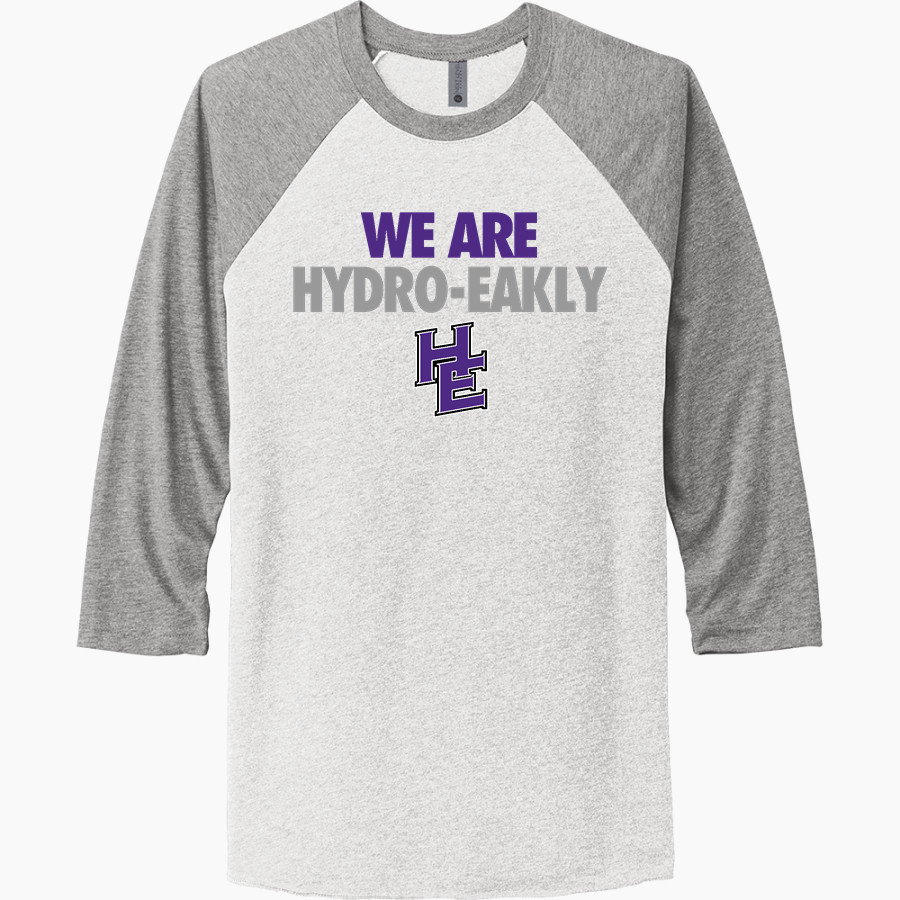 HYDRO-EAKLY HIGH SCHOOL BOBCATS Next Level Unisex Tri-Blend 3/4-Sleeve Raglan T-Shirt
