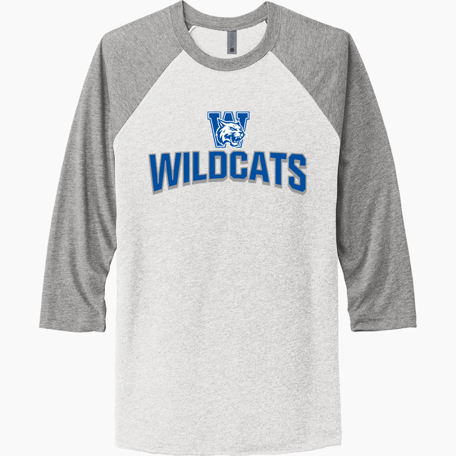 Waukena Wildcats <span class="pdp-name-mascot">Waukena Joint Union Elementary Wildcats</span> Next Level Unisex Tri-Blend 3/4-Sleeve Raglan T-Shirt