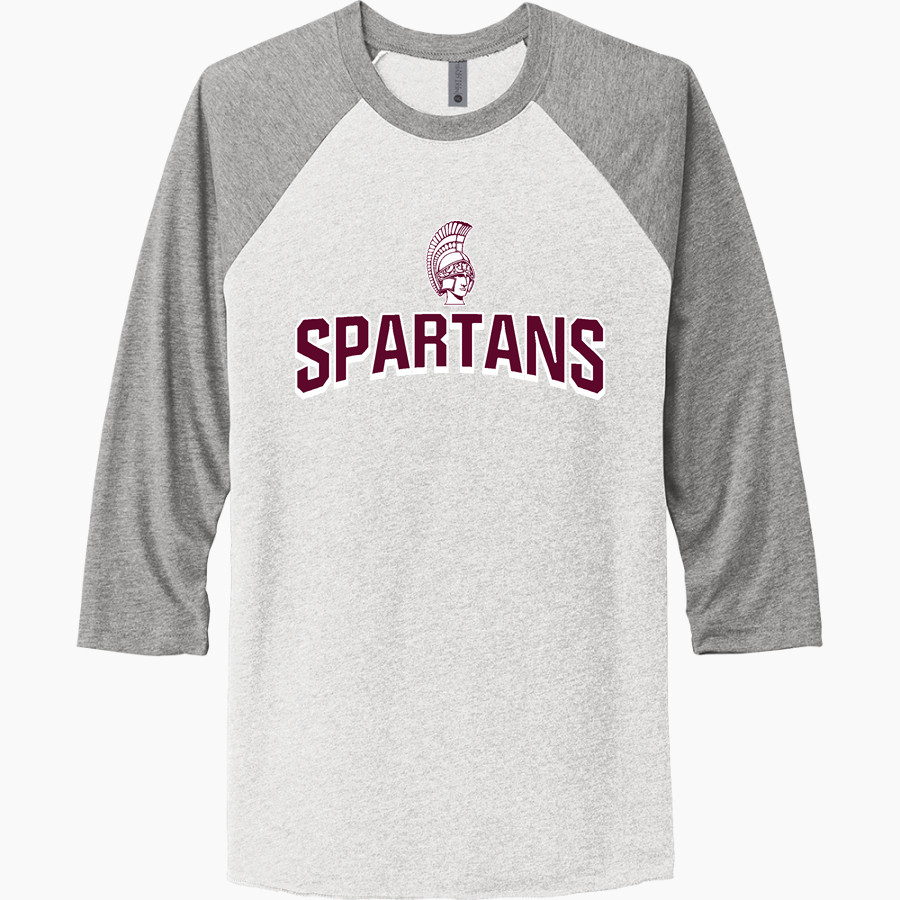BOARDMAN HIGH SCHOOL SPARTANS <span class="pdp-name-mascot">BOARDMAN SPARTANS</span> Next Level Unisex Tri-Blend 3/4-Sleeve Raglan T-Shirt