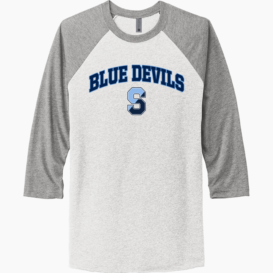 Springbrook Blue Devils Next Level Unisex Tri-Blend 3/4-Sleeve Raglan T-Shirt