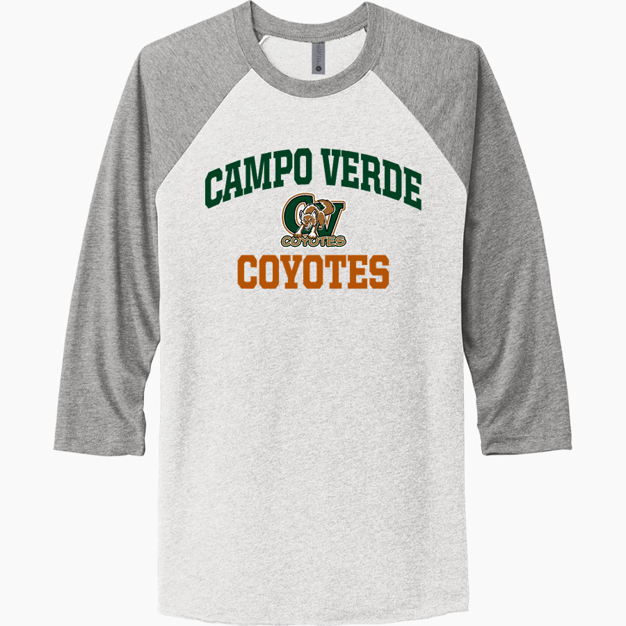 CAMPO VERDE HIGH SCHOOL COYOTES <span class="pdp-name-mascot">CAMPO VERDE COYOTES</span> Next Level Unisex Tri-Blend 3/4-Sleeve Raglan T-Shirt