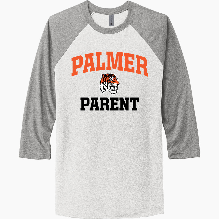 PALMER HIGH SCHOOL TIGERS <span class="pdp-name-mascot">PALMER TIGERS</span> Next Level Unisex Tri-Blend 3/4-Sleeve Raglan T-Shirt