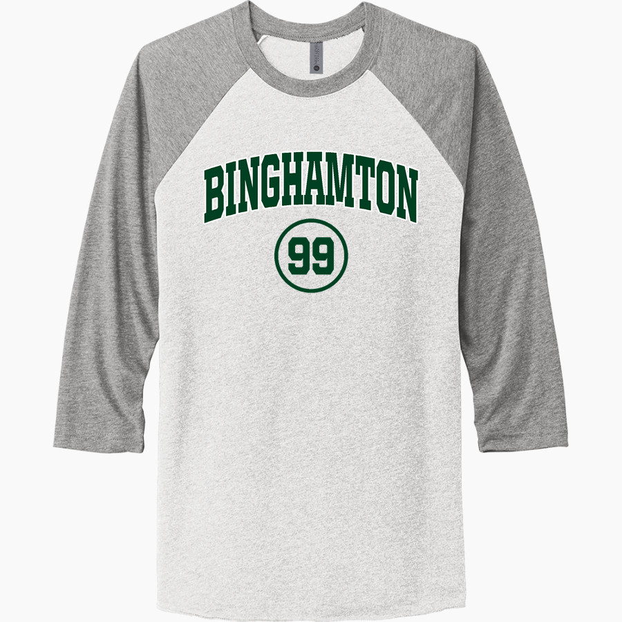Binghamton University <span class="pdp-name-mascot">Binghamton Bearcats</span> Next Level Unisex Tri-Blend 3/4-Sleeve Raglan T-Shirt
