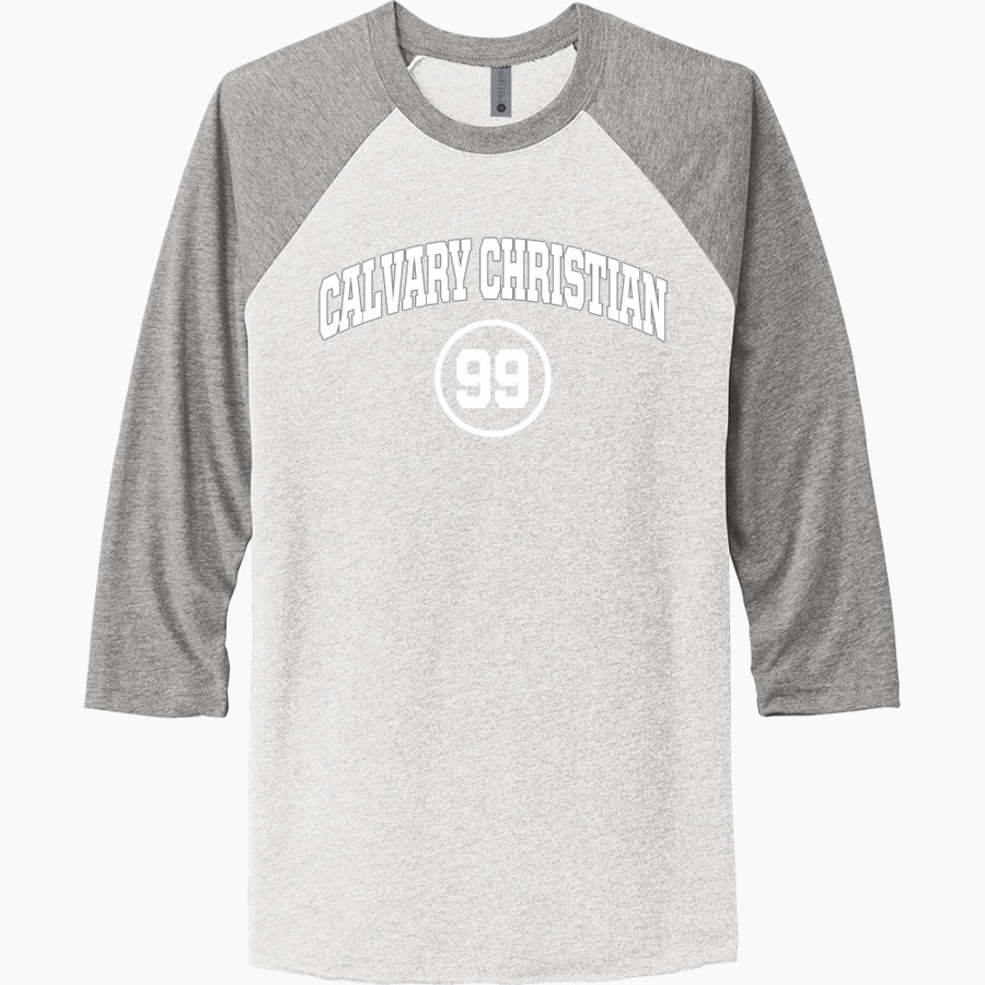 Calvary Christian Spartans <span class="pdp-name-mascot">Calvary Christian Spartans</span> Next Level Unisex Tri-Blend 3/4-Sleeve Raglan T-Shirt