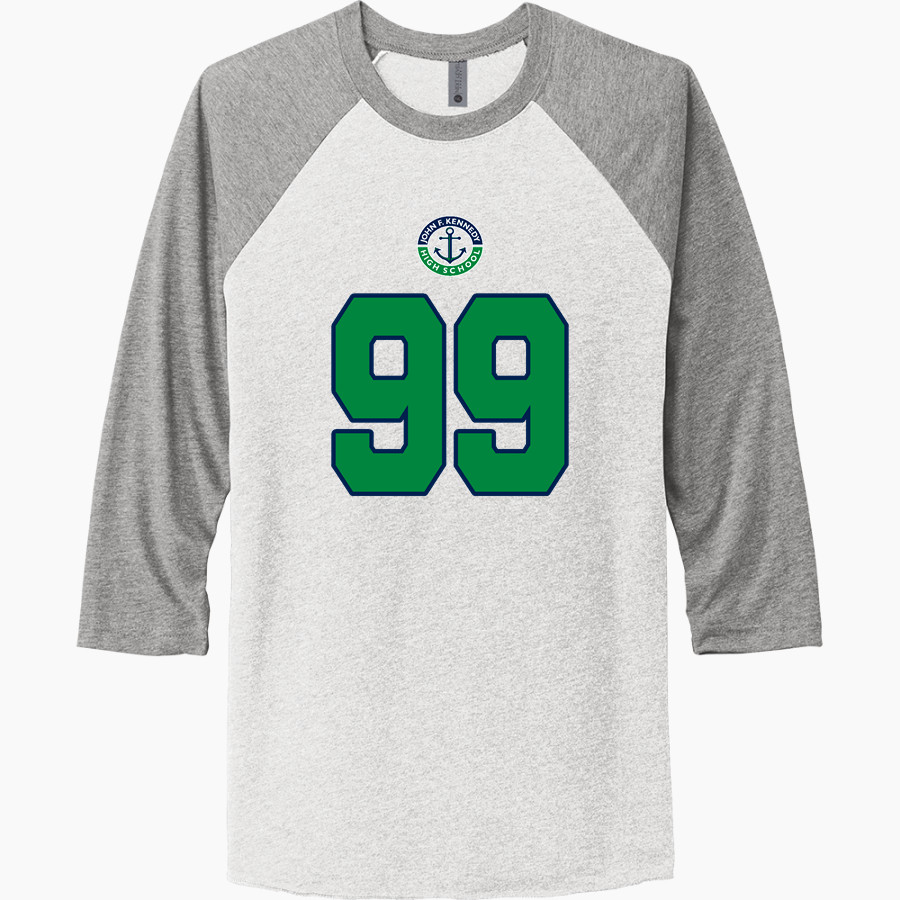 JOHN F KENNEDY HIGH SCHOOL COMMANDERS <span class="pdp-name-mascot">JOHN F KENNEDY COMMANDERS</span> Next Level Unisex Tri-Blend 3/4-Sleeve Raglan T-Shirt