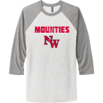 Northwest Mounties <span class="pdp-name-mascot">Northwest Mounties</span> Next Level Apparel Unisex Tri-Blend 3/4-Sleeve Raglan T-Shirt Front Thumbnail