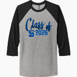 St. Mary's Springs Academy Ledgers <span class="pdp-name-mascot">SAINT MARYS SPRINGS HIGH LEDGERS</span> Next Level Unisex Tri-Blend 3/4-Sleeve Raglan T-Shirt Front Thumbnail