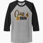 MCQUAID JESUIT HIGH SCHOOL KNIGHTS Next Level Unisex Tri-Blend 3/4-Sleeve Raglan T-Shirt Front Thumbnail