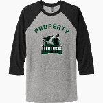 Woods Charter Wolves Next Level Unisex Tri-Blend 3/4-Sleeve Raglan T-Shirt Front Thumbnail