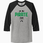 VERNDALE HIGH SCHOOL PIRATES <span class="pdp-name-mascot">VERNDALE PIRATES</span> Next Level Unisex Tri-Blend 3/4-Sleeve Raglan T-Shirt Front Thumbnail