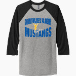 Mountain View Academy Mustangs <span class="pdp-name-mascot">Mountain View Academy Mustangs</span> Next Level Unisex Tri-Blend 3/4-Sleeve Raglan T-Shirt Front Thumbnail