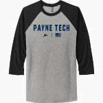 Payne Tech Lions <span class="pdp-name-mascot">Payne Tech Lions</span> Next Level Unisex Tri-Blend 3/4-Sleeve Raglan T-Shirt Front Thumbnail