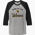 WAPSIE VALLEY HIGH SCHOOL WARRIORS <span class="pdp-name-mascot">WAPSIE VALLEY WARRIORS</span> Next Level Unisex Tri-Blend 3/4-Sleeve Raglan T-Shirt Front Thumbnail