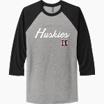 Hamilton Huskies Next Level Unisex Tri-Blend 3/4-Sleeve Raglan T-Shirt Front Thumbnail