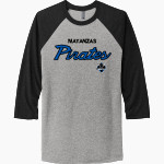 MATANZAS HIGH SCHOOL PIRATES <span class="pdp-name-mascot">MATANZAS PIRATES</span> Next Level Unisex Tri-Blend 3/4-Sleeve Raglan T-Shirt Front Thumbnail