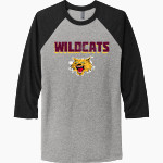 KALIDA HIGH SCHOOL WILDCATS <span class="pdp-name-mascot">KALIDA WILDCATS</span> Next Level Unisex Tri-Blend 3/4-Sleeve Raglan T-Shirt Front Thumbnail