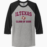 IL Texas Eagles <span class="pdp-name-mascot">International Leadership Eagles</span> Next Level Unisex Tri-Blend 3/4-Sleeve Raglan T-Shirt Front Thumbnail