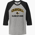 CRANDALL HIGH SCHOOL PIRATES Next Level Unisex Tri-Blend 3/4-Sleeve Raglan T-Shirt Front Thumbnail