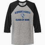 OLDENBURG ACADEMY TWISTERS Next Level Unisex Tri-Blend 3/4-Sleeve Raglan T-Shirt Front Thumbnail